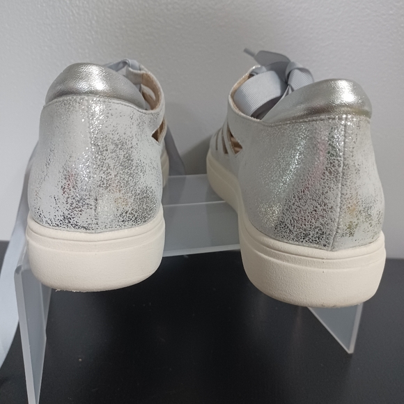 Vaneli sport lace front cutout details sneaker in Silver - Picture 3 of 5